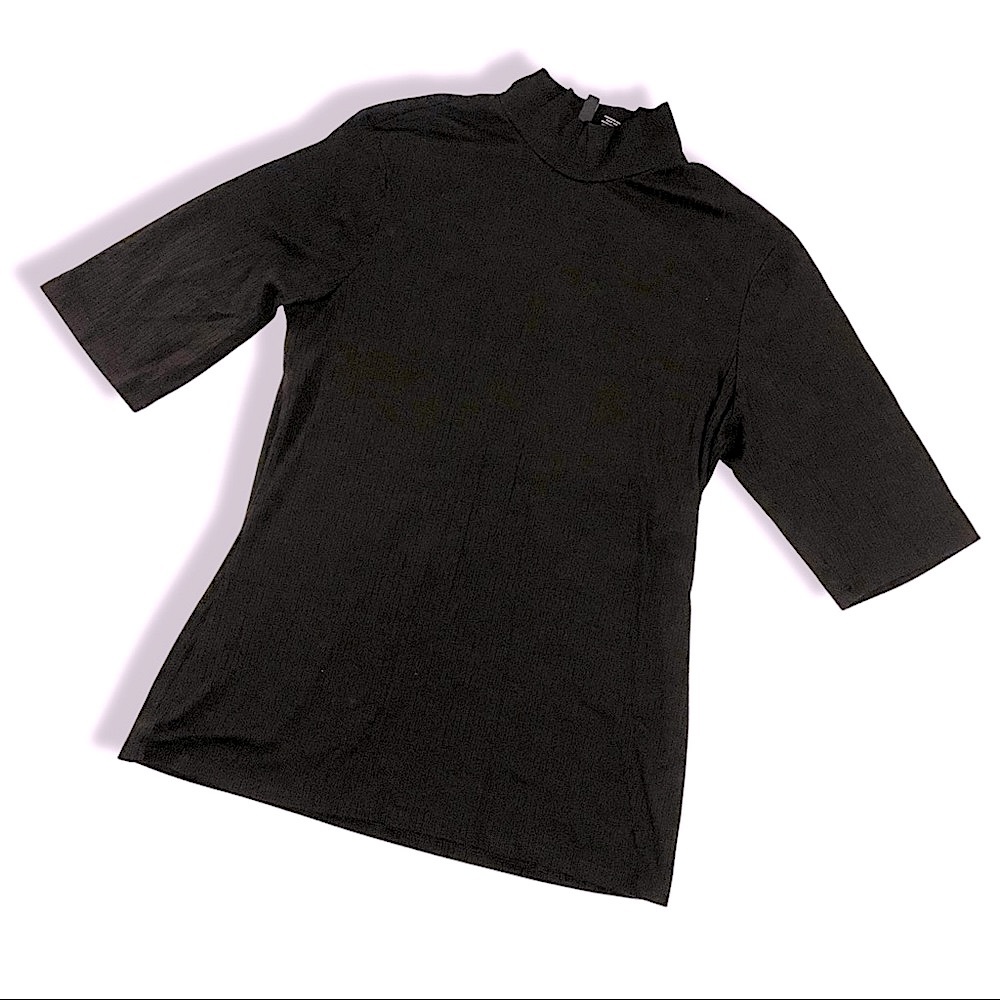 Black Mock Neck Shirt